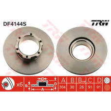 DF4144S TRW Тормозной диск