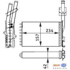 8FH 351 313-051 HELLA Теплообменник, отопление салона