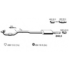 055154 ERNST Средний глушитель выхлопных газов