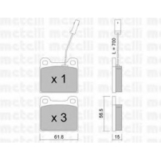 22-0003-3 METELLI Комплект тормозных колодок, дисковый тормоз