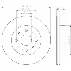 8DD 355 114-421 HELLA Тормозной диск