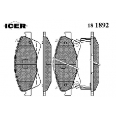 181892 ICER Комплект тормозных колодок, дисковый тормоз