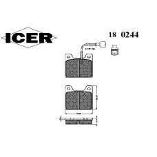 180244 ICER Комплект тормозных колодок, дисковый тормоз