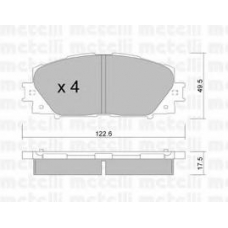 22-0745-0 METELLI Комплект тормозных колодок, дисковый тормоз