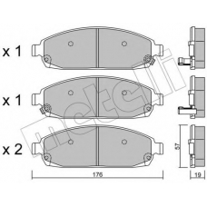 22-0719-0 METELLI Комплект тормозных колодок, дисковый тормоз