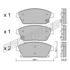 856.0 TRUSTING Комплект тормозных колодок, дисковый тормоз