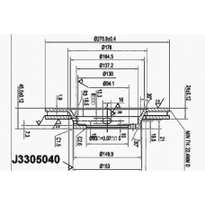 J3305040 NIPPARTS Тормозной диск