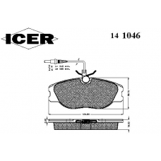 141046 ICER Комплект тормозных колодок, дисковый тормоз