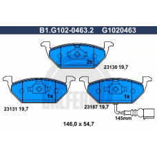 B1.G102-0463.2 GALFER Комплект тормозных колодок, дисковый тормоз