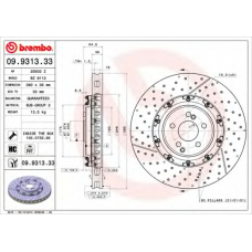 09.9313.33 BREMBO Тормозной диск