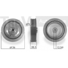 PC1008 TREVI AUTOMOTIVE Ременный шкив, коленчатый вал