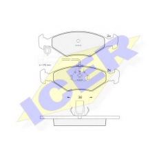 181603 ICER Комплект тормозных колодок, дисковый тормоз