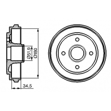 0 986 477 128 BOSCH Тормозной барабан