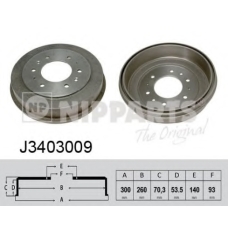 J3403009 NIPPARTS Тормозной барабан