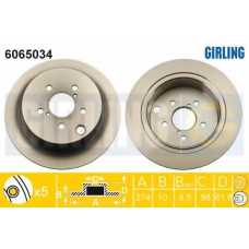 6065034 GIRLING Тормозной диск