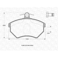 363702160274 MAGNETI MARELLI Комплект тормозных колодок, дисковый тормоз