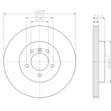 8DD 355 121-021 HELLA Тормозной диск