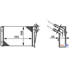 8FH 351 311-031 HELLA Теплообменник, отопление салона