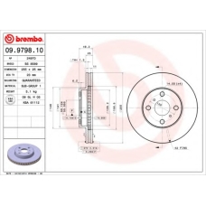 09.9798.10 BREMBO Тормозной диск
