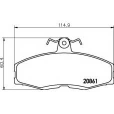 8DB 355 005-941 HELLA Комплект тормозных колодок, дисковый тормоз