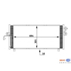 8FC 351 038-491 HELLA Конденсатор, кондиционер