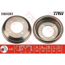 DB4283 TRW Тормозной барабан