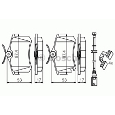0 986 494 598 BOSCH Комплект тормозных колодок, дисковый тормоз