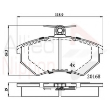 ADB0511 COMLINE Комплект тормозных колодок, дисковый тормоз