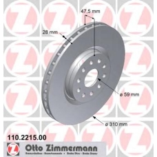 110.2215.00 ZIMMERMANN Тормозной диск