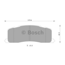 0 986 AB2 075 BOSCH Комплект тормозных колодок, дисковый тормоз