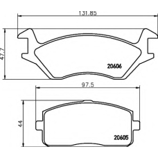 8DB 355 007-231 HELLA Комплект тормозных колодок, дисковый тормоз