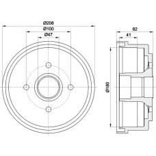 8DT 355 300-981 HELLA PAGID Тормозной барабан