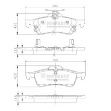 N3612036 NIPPARTS Комплект тормозных колодок, дисковый тормоз