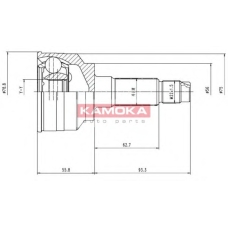 7068 KAMOKA Шарнирный комплект, приводной вал