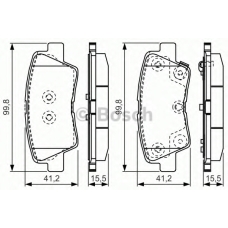 0 986 TB3 203 BOSCH Комплект тормозных колодок, дисковый тормоз