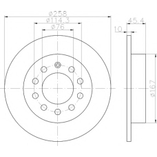 8DD 355 114-531 HELLA PAGID Тормозной диск