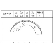 K1732 ASIMCO Комплект тормозных колодок