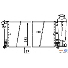 8MK 376 716-451 HELLA Радиатор, охлаждение двигателя