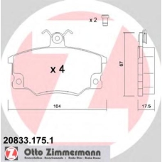 20833.175.1 ZIMMERMANN Комплект тормозных колодок, дисковый тормоз