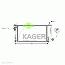 31-0198 KAGER Радиатор, охлаждение двигателя