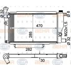8MK 376 715-384 HELLA Радиатор, охлаждение двигателя
