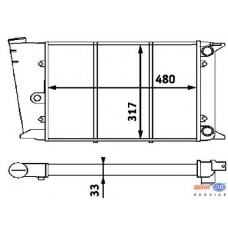 8MK 376 715-221 HELLA Радиатор, охлаждение двигателя