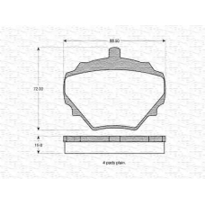 363702160999 MAGNETI MARELLI Комплект тормозных колодок, дисковый тормоз