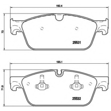 P 50 102 BREMBO Комплект тормозных колодок, дисковый тормоз