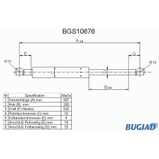 BGS10676 BUGIAD Газовая пружина, крышка багажник