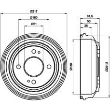 8DT 355 302-051 HELLA PAGID Тормозной барабан