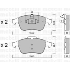 22-0803-1 METELLI Комплект тормозных колодок, дисковый тормоз