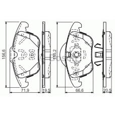 0 986 TB3 192 BOSCH Комплект тормозных колодок, дисковый тормоз