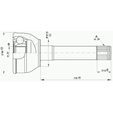CVJ5429.10 OPEN PARTS Шарнирный комплект, приводной вал