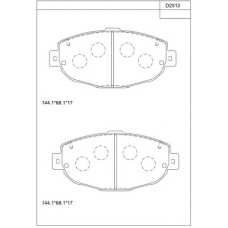 KD2513 ASIMCO Комплект тормозных колодок, дисковый тормоз